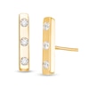 Thumbnail Image 0 of Remixed Reimagined 1/6 CT. T.W. Diamond Three Stone Vertical Bar Stud Earrings in 10K Gold