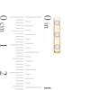 Thumbnail Image 3 of Remixed Reimagined 1/6 CT. T.W. Diamond Three Stone Vertical Bar Stud Earrings in 10K Gold