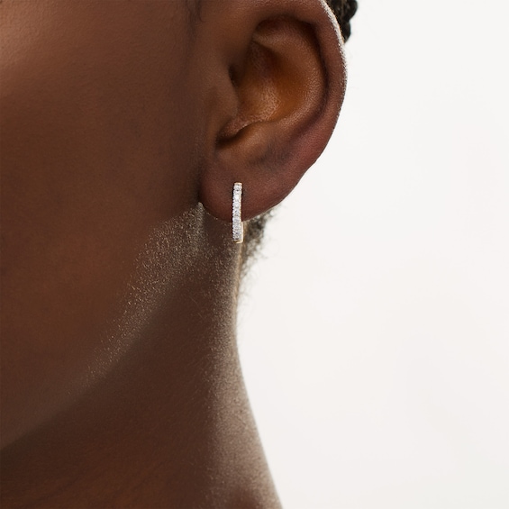 Remixed Reimagined 1/4 CT. T.w. Diamond Hoop Earrings in 10K Gold