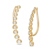 Thumbnail Image 1 of Remixed Reimagined 1/4 CT. T.W. Journey Diamond Curved Crawler Earrings in 10K Gold