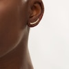 Thumbnail Image 2 of Remixed Reimagined 1/4 CT. T.W. Journey Diamond Curved Crawler Earrings in 10K Gold