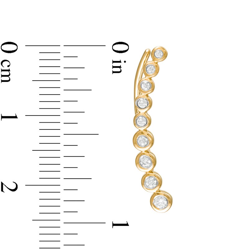 Remixed Reimagined 1/4 CT. T.W. Journey Diamond Curved Crawler Earrings in 10K Gold