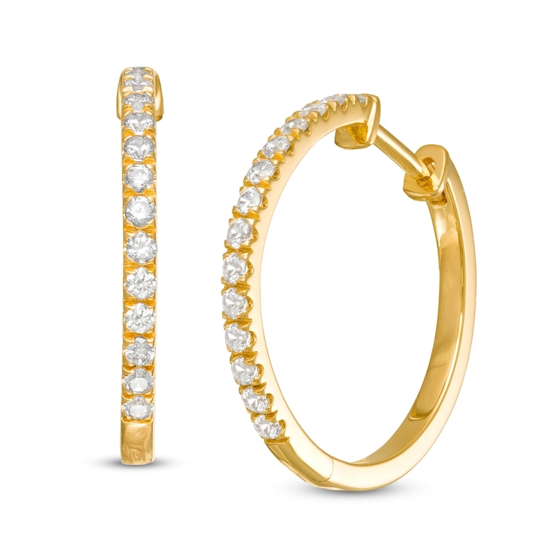 Main Image 1 of Remixed Reimagined 1/2 CT. T.W. Diamond Hoop Earrings in 10K Gold