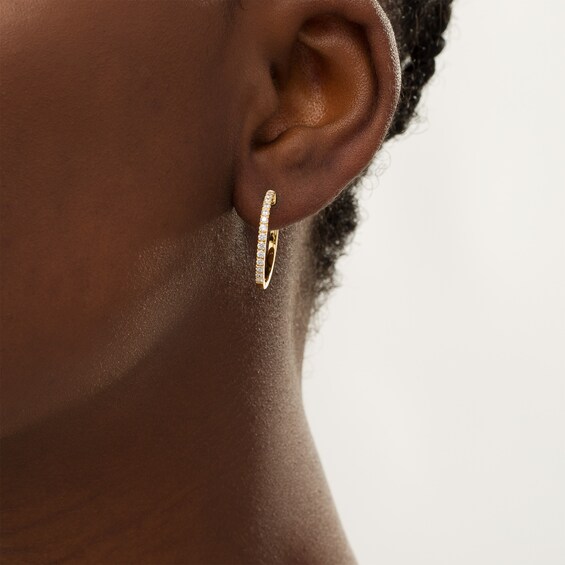Remixed Reimagined 1/2 CT. T.w. Diamond Hoop Earrings in 10K Gold