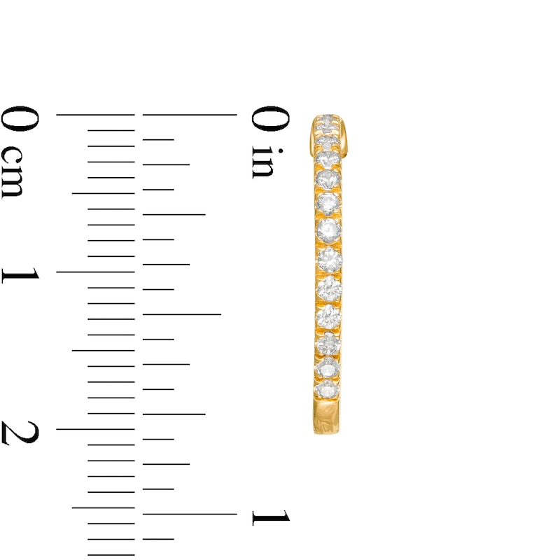 Main Image 3 of Remixed Reimagined 1/2 CT. T.W. Diamond Hoop Earrings in 10K Gold