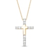 Thumbnail Image 1 of Remixed Reimagined 1/4 CT. T.W. Diamond Cross Pendant in 10K Gold