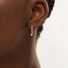 Thumbnail Image 2 of Remixed Reimagined 1/15 CT. T.W. Diamond Dangle Hoop Earrings in 10K Gold