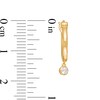Thumbnail Image 3 of Remixed Reimagined 1/15 CT. T.W. Diamond Dangle Hoop Earrings in 10K Gold