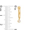 Thumbnail Image 2 of Remixed Reimagined 1/15 CT. T.W. Diamond Dangle Hoop Earrings in 10K Gold