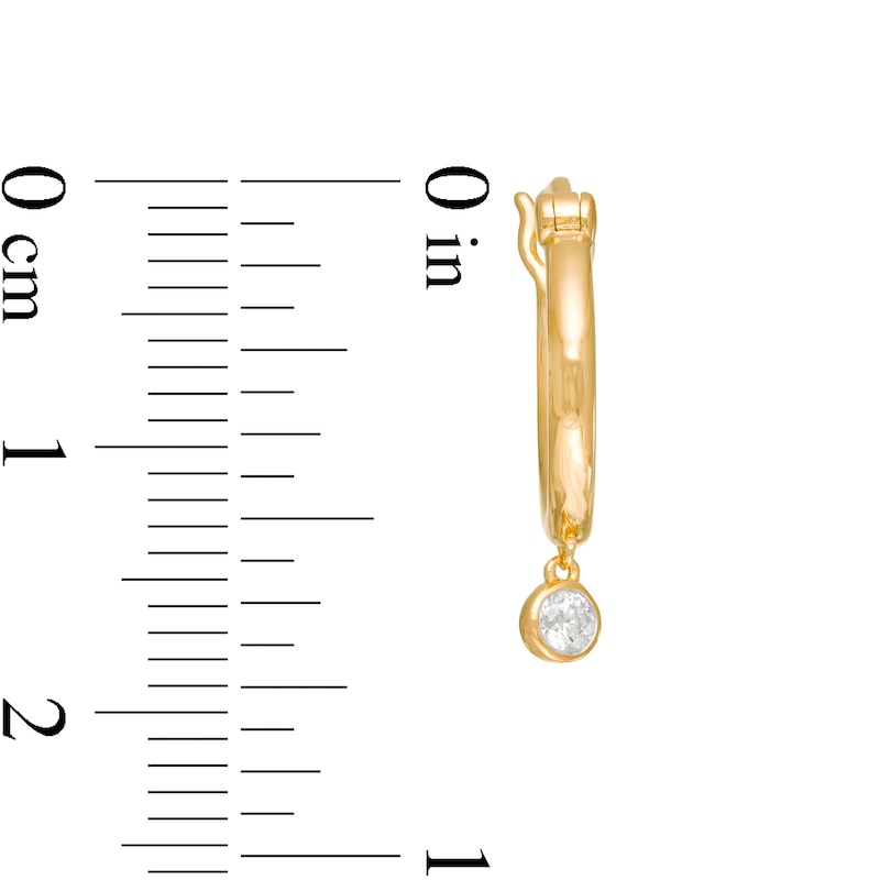 Main Image 3 of Remixed Reimagined 1/15 CT. T.W. Diamond Dangle Hoop Earrings in 10K Gold