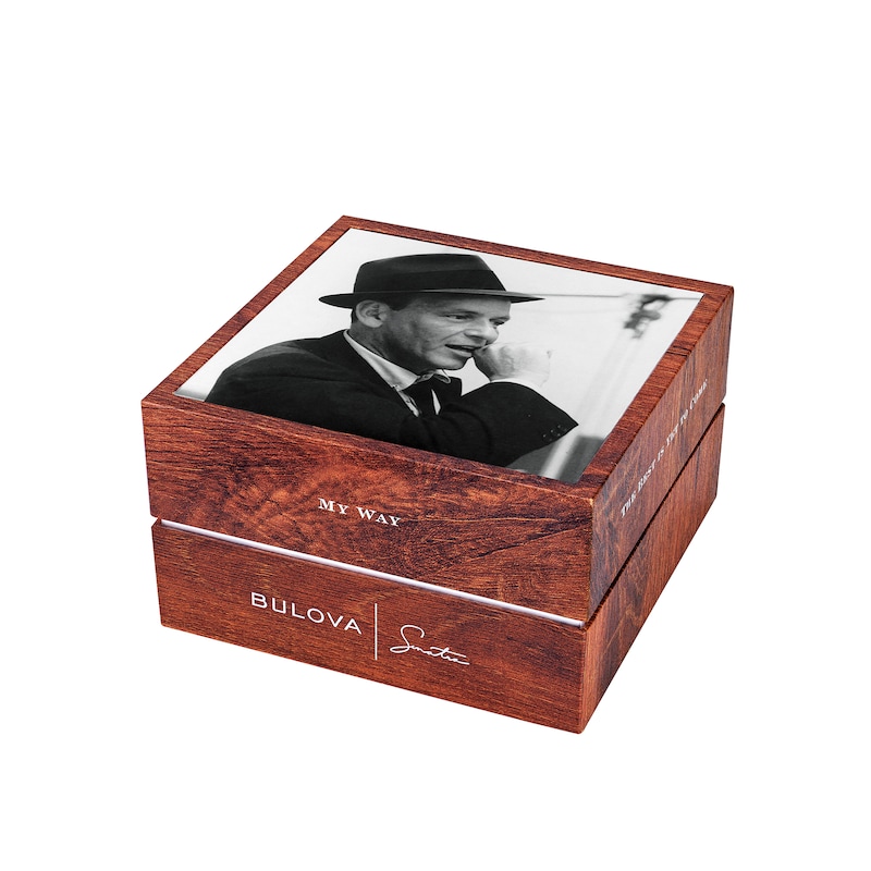 Main Image 4 of Men's Bulova Frank Sinatra 'The Best is Yet To Come' Collection Gold-Tone Strap Watch with Ivory Dial (Model: 97B195)