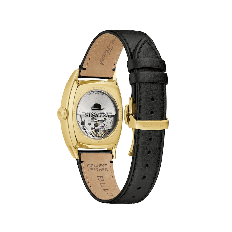 Main Image 3 of Men's Bulova Frank Sinatra 'Young At Heart' Collection Gold-Tone Strap Watch with Silver-Tone Dial (Model: 97B197)
