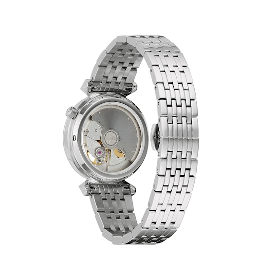 Ladies' Bulova Regatta Diamond Accent Automatic Watch with Mother-of-Pearl Skeleton Dial (Model: 96P222)