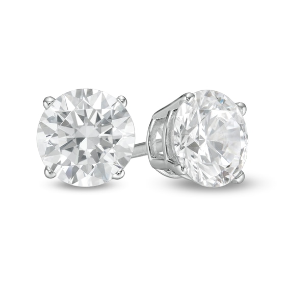 1-1/2 CT. T.W. Certified Lab-Created Diamond Solitaire Stud Earrings in 14K White Gold (F/SI2) 1-1/2 CT. T.W. Certified Lab-Created Diamond Solitaire Stud Earrings in 14K White Gold (F/SI2)