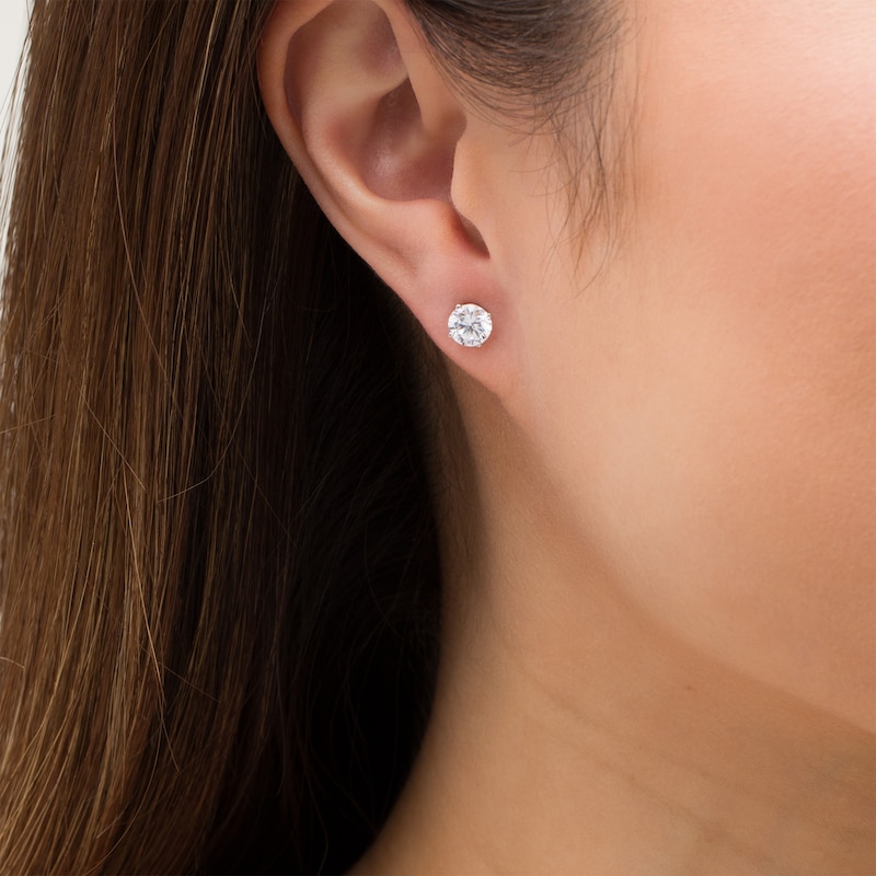 Main Image 2 of 1-1/2 CT. T.W. Certified Lab-Grown Diamond Solitaire Stud Earrings in 14K White Gold (F/SI2)