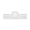 1/3 CT. T.W. Princess-Cut Diamond Frame Vintage-Style Bridal Set in 10K White Gold