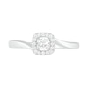 1/3 CT. T.W. Princess-Cut Diamond Frame Bypass Shank Bridal Set in 10K White Gold