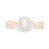 Thumbnail Image 3 of 1/3 CT. T.W. Princess-Cut Diamond Frame Bypass Shank Bridal Set in 10K Rose Gold