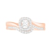 Thumbnail Image 2 of 1/3 CT. T.W. Princess-Cut Diamond Frame Bypass Shank Bridal Set in 10K Rose Gold