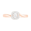 Thumbnail Image 4 of 1/3 CT. T.W. Princess-Cut Diamond Frame Bypass Shank Bridal Set in 10K Rose Gold