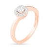 Thumbnail Image 5 of 1/3 CT. T.W. Princess-Cut Diamond Frame Bypass Shank Bridal Set in 10K Rose Gold