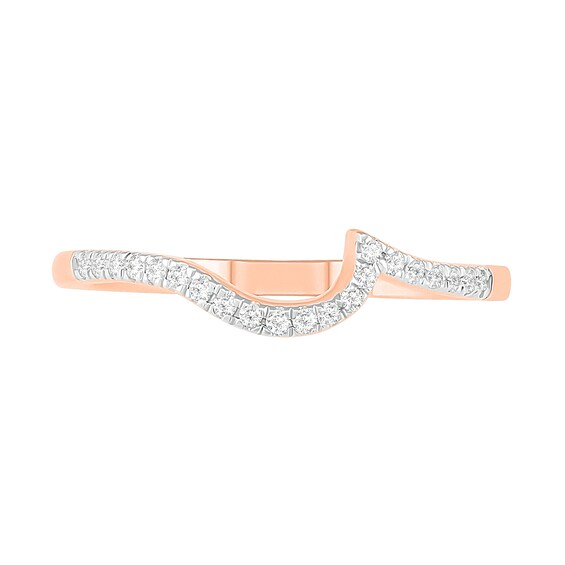 1/3 CT. T.w. Princess-Cut Diamond Frame Bypass Shank Bridal Set in 10K Rose Gold