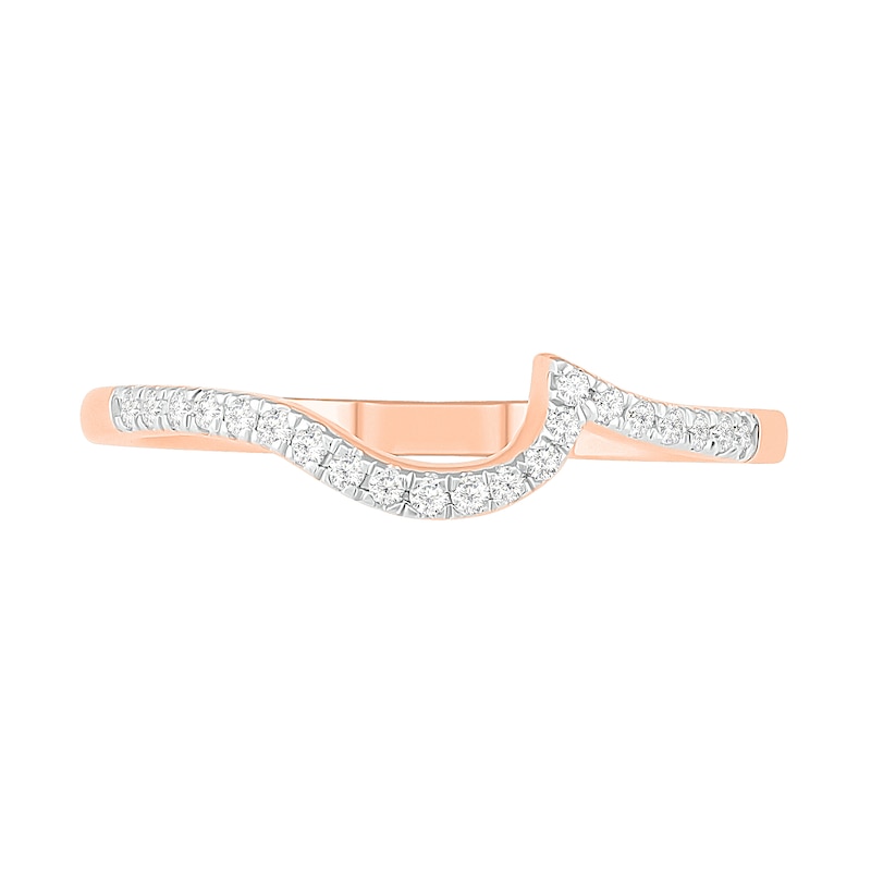 Main Image 8 of 1/3 CT. T.W. Princess-Cut Diamond Frame Bypass Shank Bridal Set in 10K Rose Gold