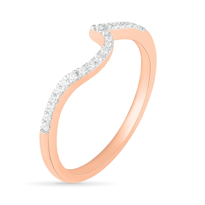Main Image 9 of 1/3 CT. T.W. Princess-Cut Diamond Frame Bypass Shank Bridal Set in 10K Rose Gold