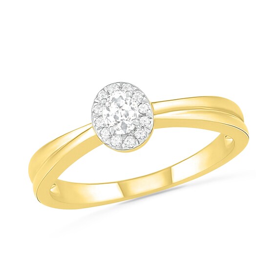 1/3 CT. T.w. Oval Diamond Frame Bridal Set in 10K Gold