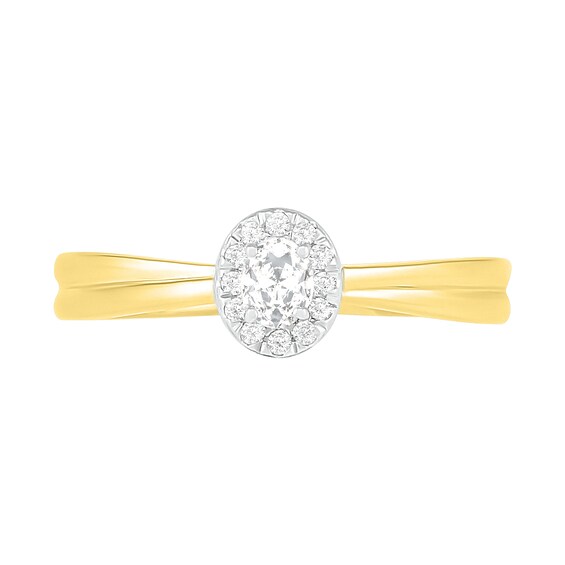 1/3 CT. T.w. Oval Diamond Frame Bridal Set in 10K Gold