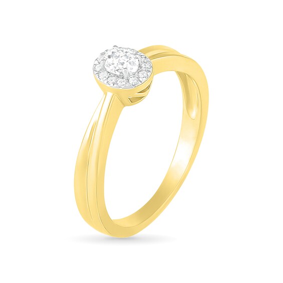 1/3 CT. T.w. Oval Diamond Frame Bridal Set in 10K Gold