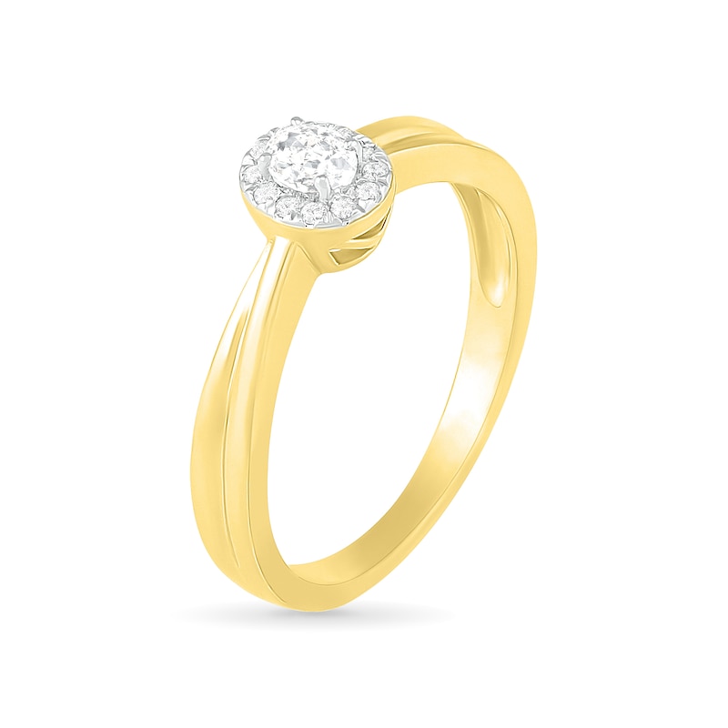 Main Image 6 of 1/3 CT. T.W. Oval Diamond Frame Bridal Set in 10K Gold