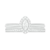1/3 CT. T.W. Marquise Diamond Frame Vintage-Style Bridal Set in 10K White Gold