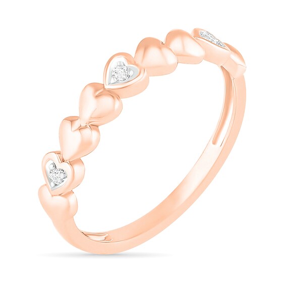 Diamond Accent Sideways Hearts Ring in 10K Rose Gold