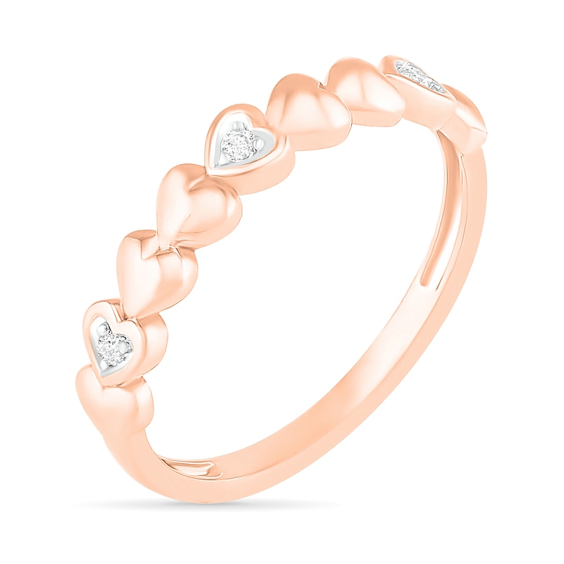 Main Image 2 of Diamond Accent Sideways Hearts Ring in 10K Rose Gold