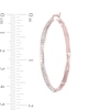 Thumbnail Image 3 of Diamond Fascination™ Hoop Earrings in Sterling Silver with 18K Rose Gold Plate