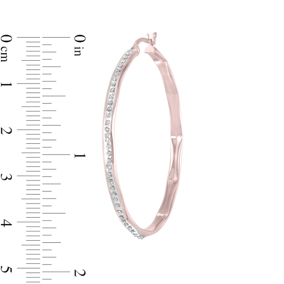 Diamond Fascinationâ¢ Hoop Earrings in Sterling Silver with 18K Rose Gold Plate