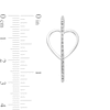 Thumbnail Image 3 of Diamond Fascination™ Heart-Shaped Hoop Earrings in Sterling Silver with Platinum