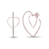 Thumbnail Image 1 of Diamond Fascination™ Heart-Shaped Hoop Earrings in Sterling Silver with 18K Rose Gold Plate