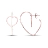 Thumbnail Image 2 of Diamond Fascination™ Heart-Shaped Hoop Earrings in Sterling Silver with 18K Rose Gold Plate