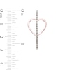 Diamond Fascination™ Heart-Shaped Hoop Earrings in Sterling Silver with 18K Rose Gold Plate