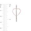 Thumbnail Image 3 of Diamond Fascination™ Heart-Shaped Hoop Earrings in Sterling Silver with 18K Rose Gold Plate