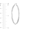 Thumbnail Image 3 of Diamond Fascination™ Hoop Earrings in Sterling Silver with Platinum