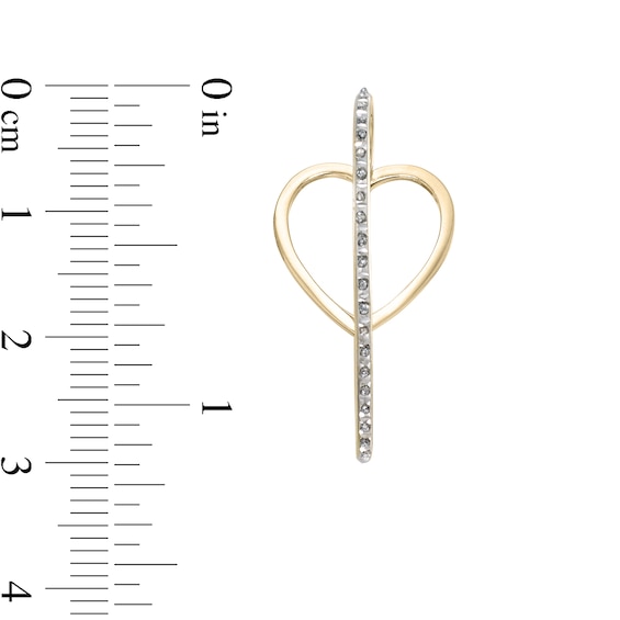 Diamond Fascinationâ¢ Heart-Shaped Hoop Earrings in Sterling Silver with 18K Gold Plate