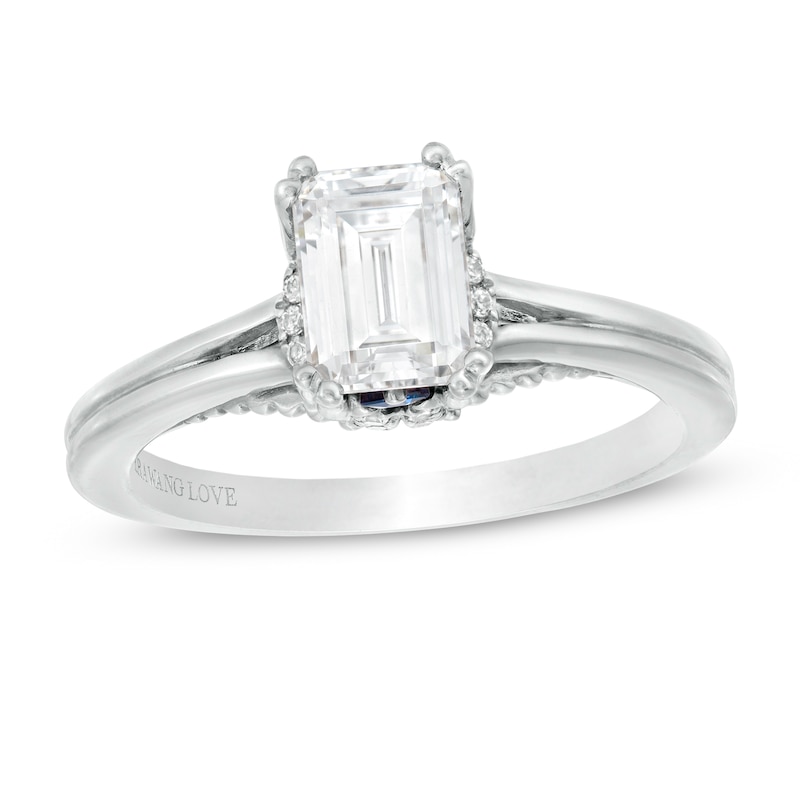 Main Image 1 of Vera Wang Love Collection 1 CT. T.W. Certified Emerald-Cut Diamond Engagement Ring in 14K White Gold (I/SI2)