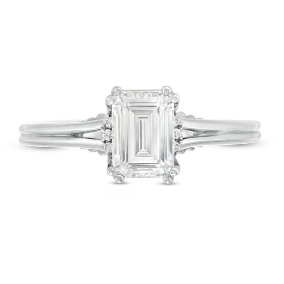 Vera Wang Love Collection 1 CT. T.w. Certified Emerald-Cut Diamond Engagement Ring in 14K White Gold (I/Si2)