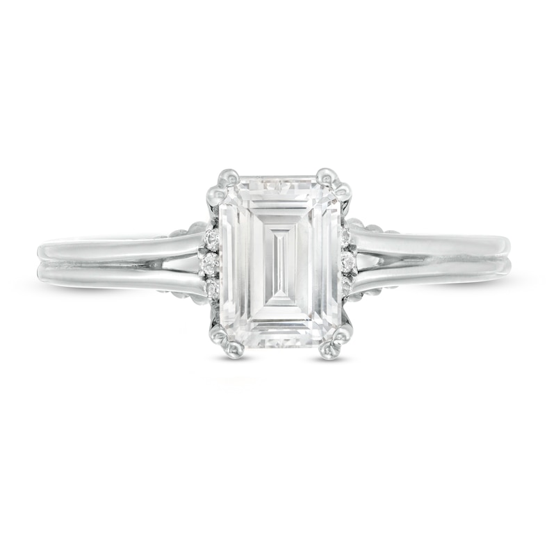 Main Image 4 of Vera Wang Love Collection 1 CT. T.W. Certified Emerald-Cut Diamond Engagement Ring in 14K White Gold (I/SI2)