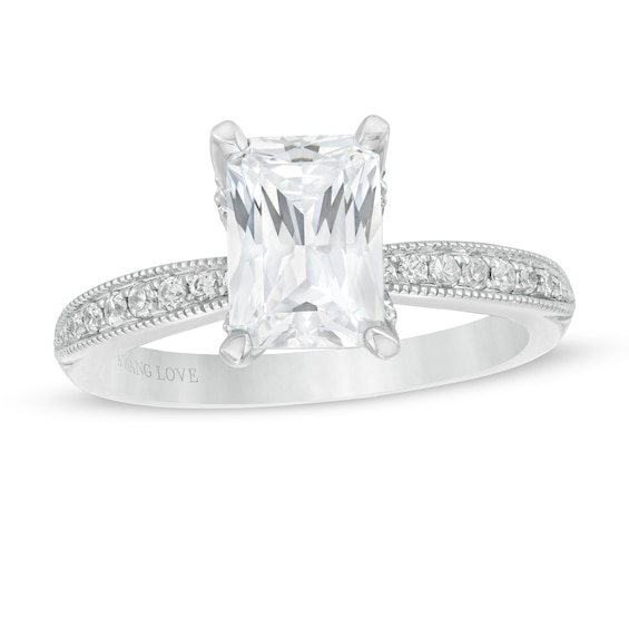 Vera Wang Love Collection 2-1/4 CT. T.w. Certified Emerald-Cut Diamond Engagement Ring in 14K White Gold (I/Si2)