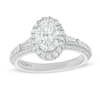 Thumbnail Image 1 of Vera Wang Love Collection 1-3/4 CT. T.W. Certified Oval Diamond Frame Engagement Ring in 14K White Gold (I/SI2)