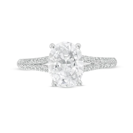 Vera Wang Love Collection 1-3/4 CT. T.w. Certified Oval Diamond Engagement Ring in 14K White Gold (I/Si2)